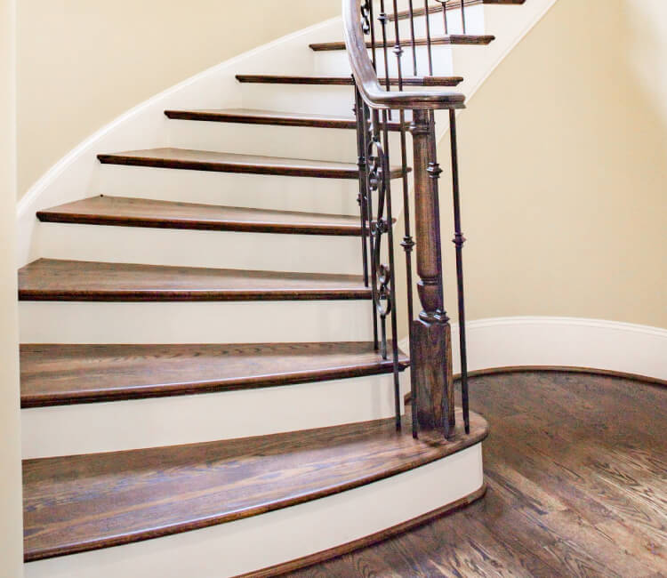 spiral wooden staircase